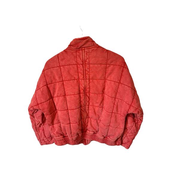 FREE PEOPLE Dolman Quilted Knit Jacket Red Myrrh Size Small EUC $198 MSRP Boho - Picture 5 of 10